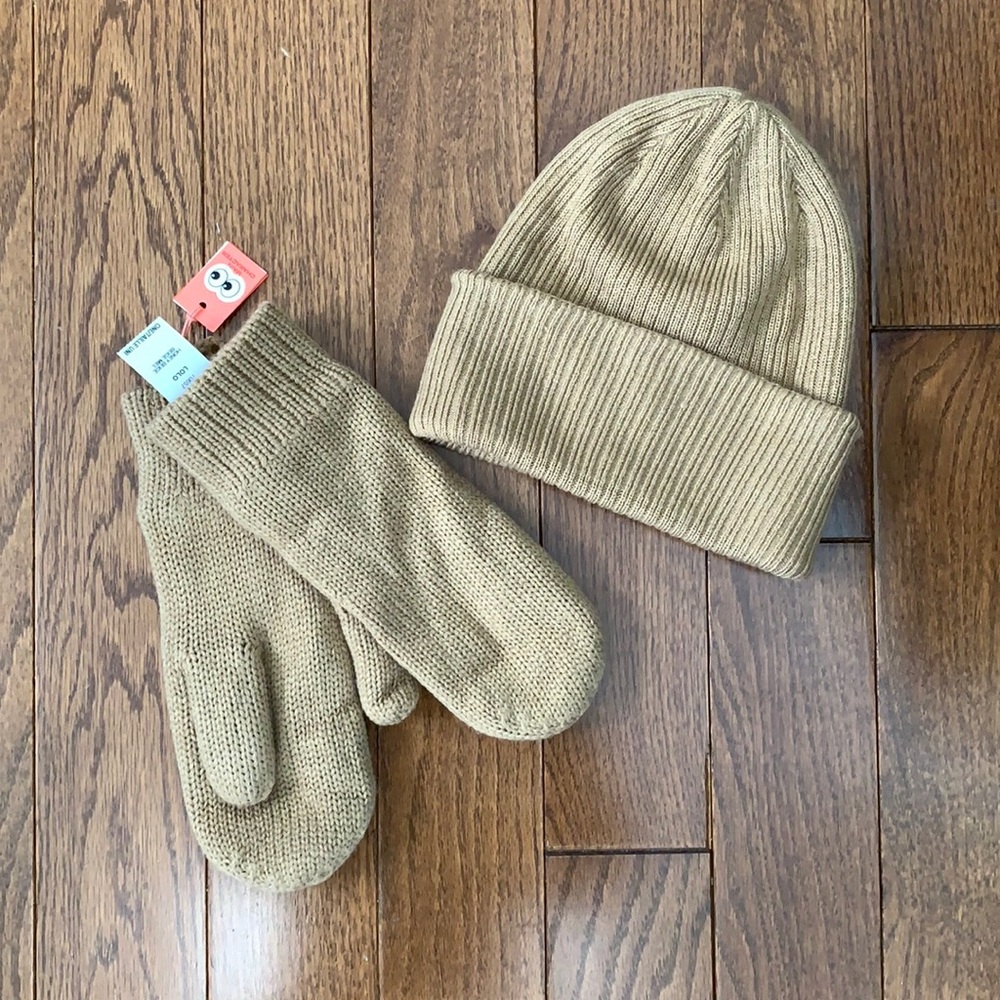 Aritzia Main Character Hat and Mittens Set